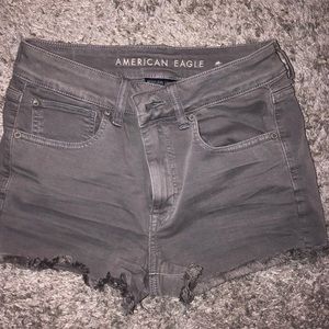Grey American Eagle Denim High-Rise Shorts